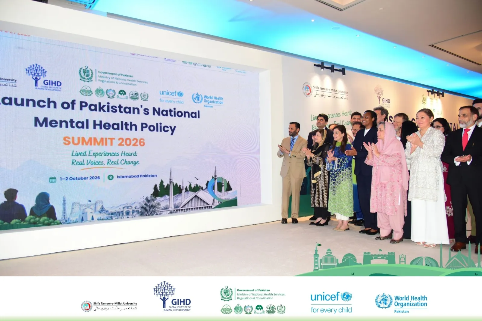 The launch of Pakistan’s National Mental Health Policy at the Summit on 1 October 2026