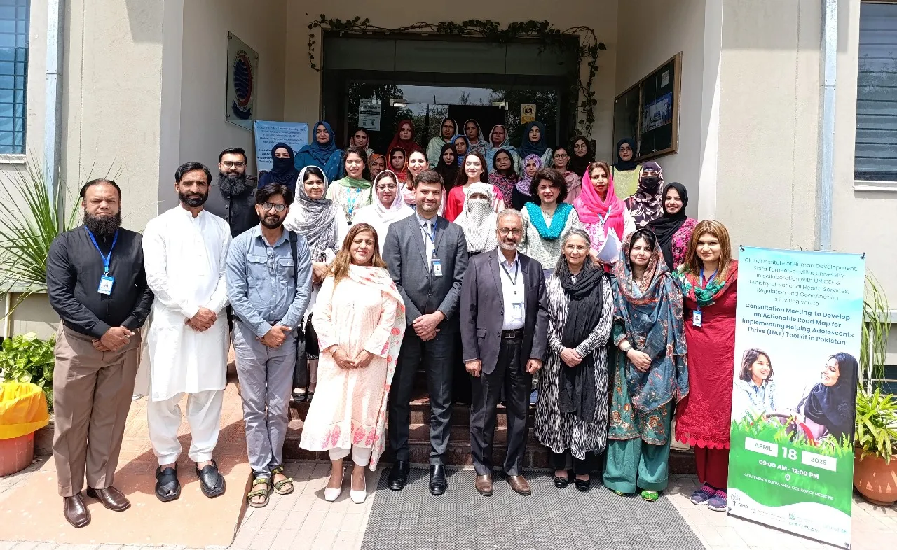 Participants of the national consultation meeting on the Helping Adolescents Thrive toolkit at Shifa College of Medicine