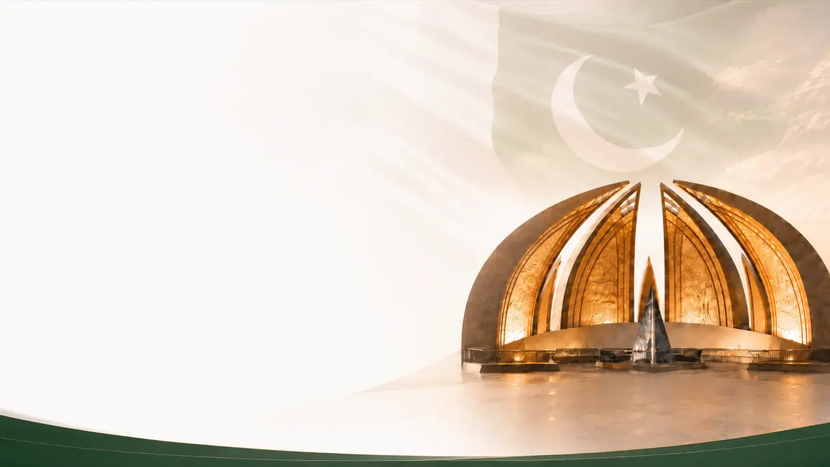 Pakistan Monument, Islamabad, with the national flag