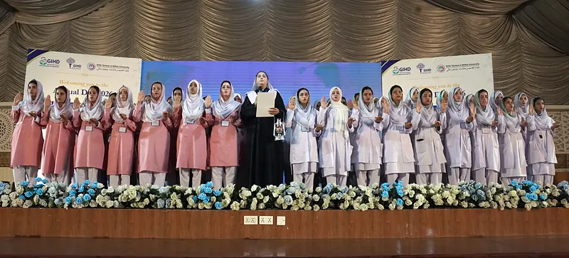 IPHNM students taking the professional oath at Annual Day 2026